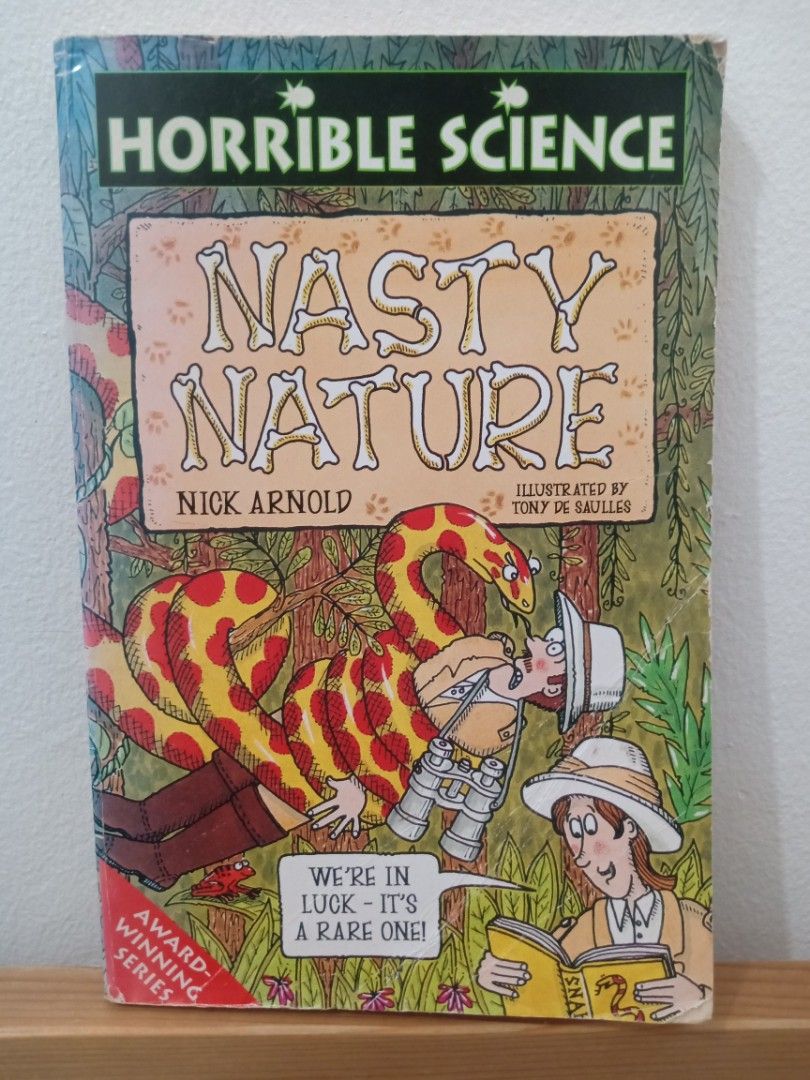 Horrible Science Nasty Nature Nick Arnold (Category: Children's Books) located in Bacolor. Submitted by appletun (Listing ID 1468880231, Image 1). Description: feel free to make an offer, and/or view my profile for other listings :) loc: bacolor, pampanga. mop: gcash only. no sco/cod/cop. handling/mod: direct spx +P70sf. all sales final. no returns/refunds/exchange. - Title: Horrible Science: Nasty Nature - Authors: Nick Arnold (Author), Tony De 