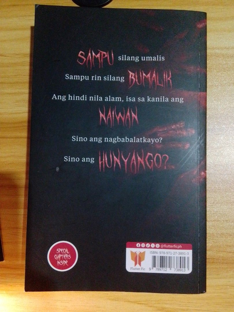 Hunyango SPECIAL EDITION by serial sleeper (Category: Storybooks) located in San Carlos City. Submitted by wisetree062000 (Listing ID 1468861760, Image 2). Description: Authentic book bought from NBS. Please note that this is pre-loved, so there are signs of use/ wear and tear. Feel free to message me for more pictures or inquiries! 😊 Mode of payment: Bank Transfer (Maribank, Gotyme, Gcash) Shipping fee to be shouldered by the buyer. (J&T / LBC)