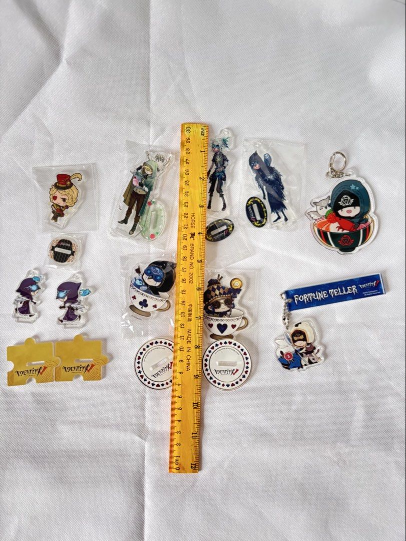 Identity V Acrylic Standee Small size Keychains IDV merch (Category: Character Goods) located in Manila. Submitted by betlogmo (Listing ID 1468753953, Image 3). Description: Prices stated on photo. No to sensitive buyers❌ These are not brand new items, I have opened them and inspected them before and kept them in their packaging for collection purposes. Sure buyers only, mine now pay now. Lowballing a single item or purchase will get you blocked.