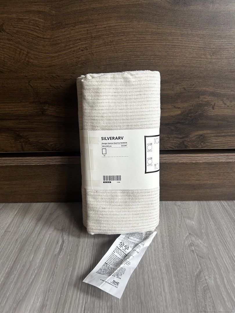 IKEA SILVERARV Tablecloth Beige 145x240 cm (Category: Table Linen & Textiles) located in Makati City. Submitted by issavv (Listing ID 1468778870, Image 1). Description: IKEA SILVERARV (Designer: Hanna-Kaarina Heikkilä) - Color: Neutral beige - Size: 145x240 cm - Condition: Brand new, unopened in original packaging with tags - Perfect neutral addition to any dining table setup Buyer to shoulder pick up from Salcedo Village Makati https://www.ikea.