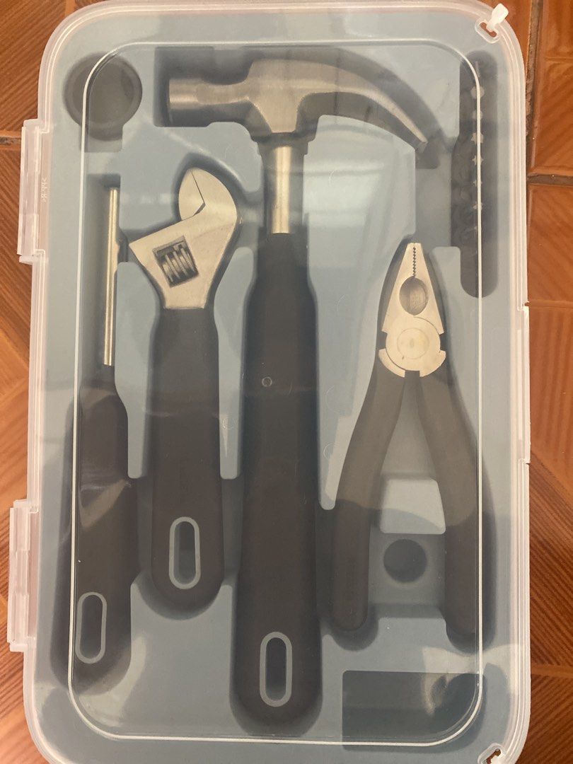 IKEA TRIXIG 15-Piece Tool Set (Category: Home Improvement Tools & Accessories) located in Manila. Submitted by carlopao (Listing ID 1468731766, Image 1). Description: - Brand: IKEA TRIXIG - Condition: Brand new / Excellent (In original case) - Set includes: Hammer, adjustable wrench, pliers, screwdriver, and bit set (15 pieces total) - Features: Compact storage box to keep all tools organized - Perfect for: Simple home repairs, assembly, and DIY 