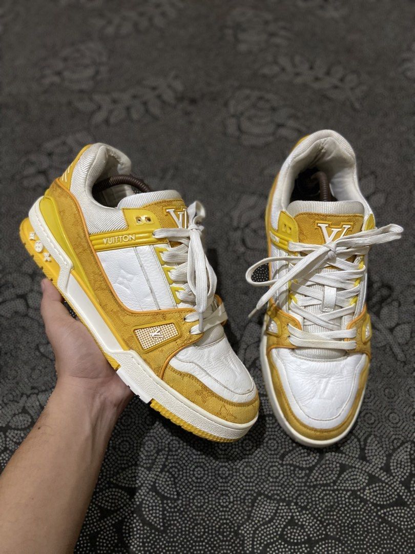 ILVI Louis Vuitton Trainer Sneaker Yellow🔥 (Category: Sneakers) located in Liloan. Submitted by kjsneaks (Listing ID 1468820901, Image 2). Description: WTS‼️ Size 9 men, 43 EUR Very good condition Sign of usage Can do shipping nationwide Dm me📥.