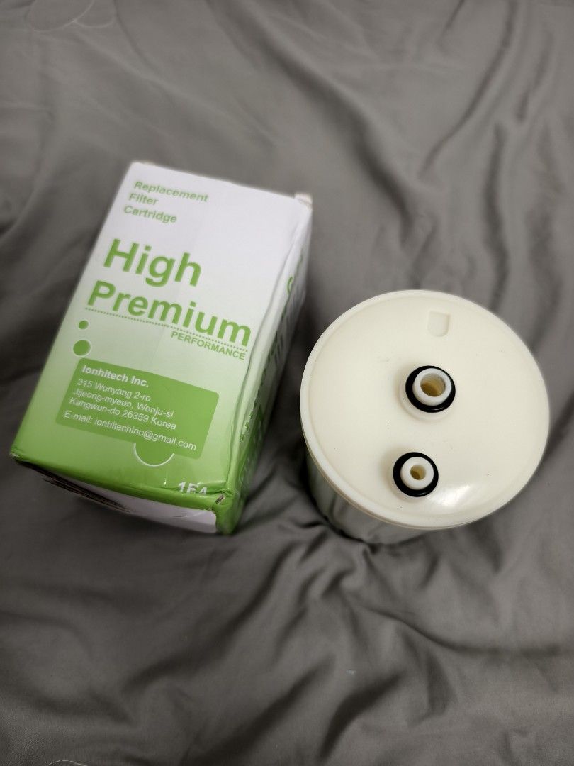 Ionhitech High Premium Replacement Filter Cartridge (Category: Water Purifiers & Dispensers) located in Angeles City. Submitted by measaliman02351 (Listing ID 1468892965, Image 2). Description: - Brand: Ionhitech replacement water filter cartridge - Condition: Brand new with original box - Material: Sediment, activated carbon, ABS, and PP construction - Performance: Max flow 4 LPM, max pressure 4 kgf/cm², temp range 4-35°C - Dimensions: 77mm diam