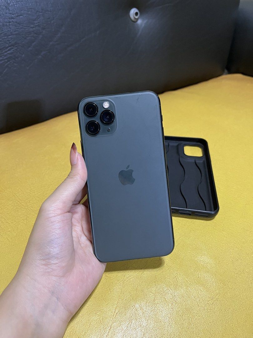 iphone 11 pro midnight green 256gb (Category: iPhone 11 Series) located in Pasig City. Submitted by wornbyrei (Listing ID 1468731372, Image 1). Description: iPhone 11 pro 256gb 100% battery health Replaced battery Unit case only Openline any sim 12k FIX.