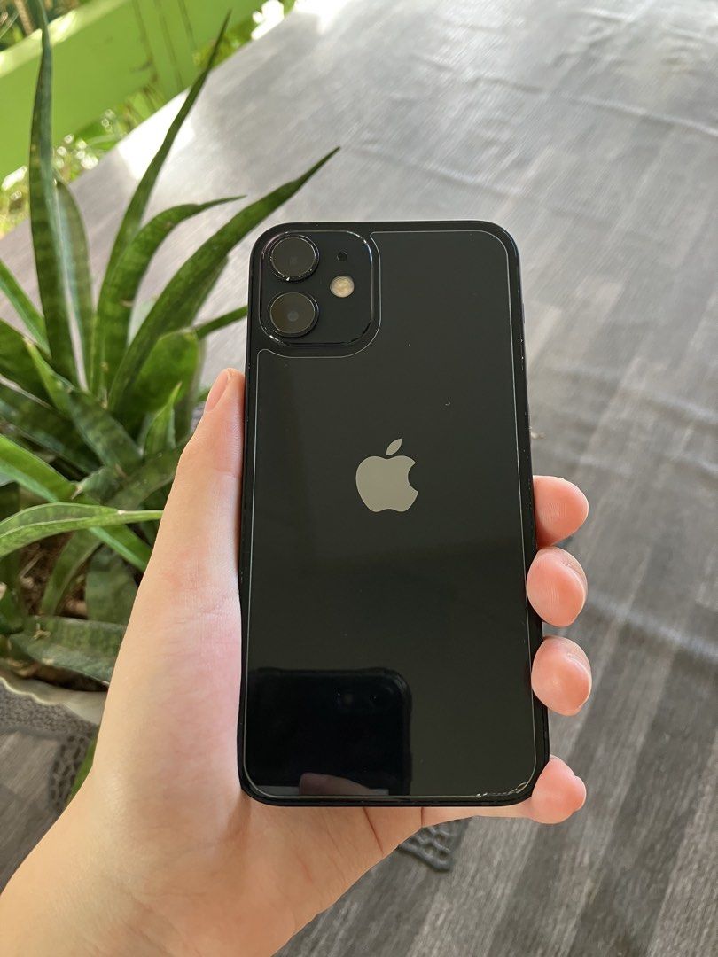 IPHONE 12 Mini (Category: iPhone 12 Series) located in San Fernando. Submitted by cassielicious (Listing ID 1468761543, Image 1). Description: Color: Black Battery Health: 72% Storage: 64GB Screen: No cracks or broken glass Body: Minor scratches around the edges Performance: Smooth and working properly Camera: [Tested and working] Face ID: [Working] Speakers & Microphone: [Working] iCloud: Ready for new owner Issues: Battery health is at 72% RFS: