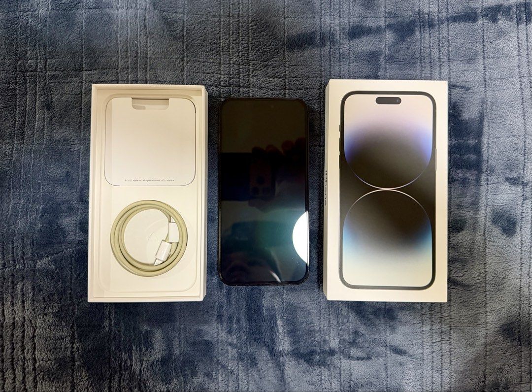IPhone 14 Pro Max 126GB Space Black (Category: iPhone 14 Series) located in Makati City. Submitted by hellohooman (Listing ID 1468881296, Image 2). Description: • Inclusions: Unit, Original Box, Original Cable, Free 2 phone cases, and 1 extra tempered glass • Can show the original receipt from Power Mac • No Sim Restrictions • Battery Health: 82% • No issue. Well maintained. • All parts are original, never been repaired/replaced. • 99% Smooth. Us