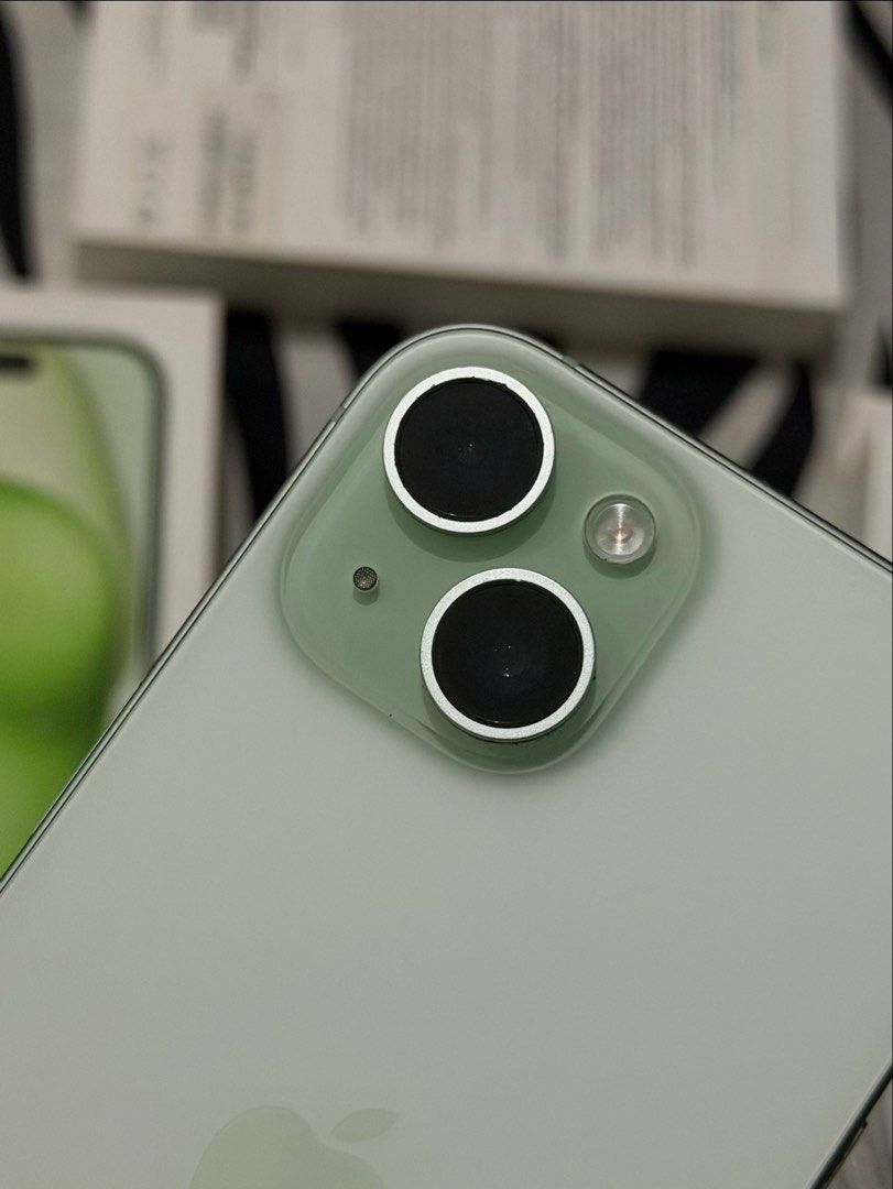 Iphone 15 128 GB (Category: iPhone 15 Series) located in Manila. Submitted by ashii14.love (Listing ID 1468821378, Image 1). Description: ‼️ FOR SALE ‼️ Iphone 15 128gb Green 💚🍏 ₱25,990 (price slightly negotiable) ✅Local Purchased ✅Factory unlock / Any Sim ✅81 battery health (normal peak) ✅Working face id and truetone ✅Never been opened or repaired ✅1 minor small dent sa baba (see picture) ✅24mp and 48mp camera ✅Type-C na for faster charging an