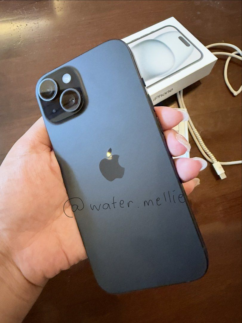Iphone 15 128gb (Category: iPhone 15 Series) located in Marikina City. Submitted by toymachine.117 (Listing ID 1468774811, Image 3). Description: - Model: Apple iPhone 15 - Storage: 128GB - Color: Black - Condition: 98% smooth, well-maintained - Battery Health: 89% - Inclusions: Original box and USB-C cable - Meetup Locations: Eastwood City, Marikina City, Bonifacio Global City (BGC).