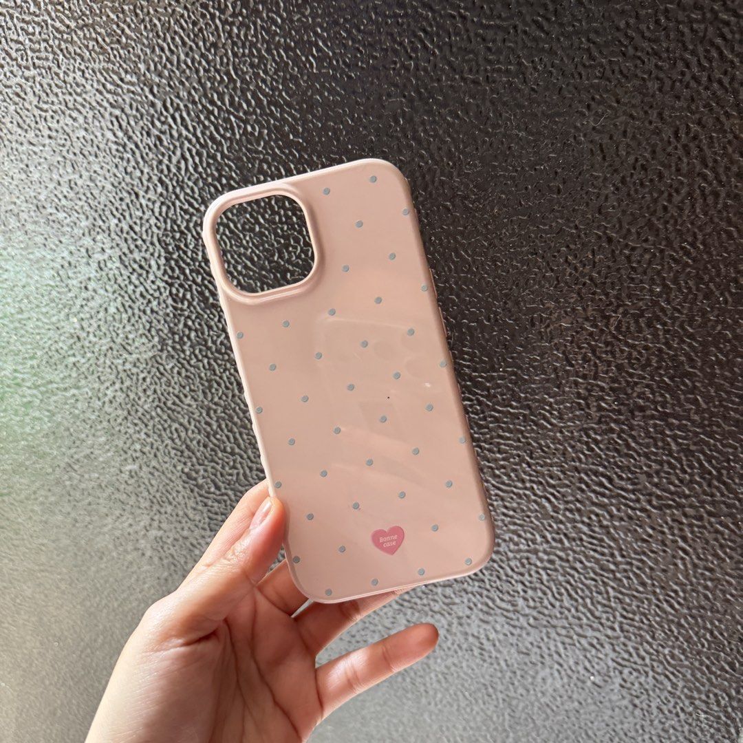 iphone 15 pink polka phone case (Category: Cases & Sleeves) located in Manila. Submitted by coffeegilly (Listing ID 1468751101, Image 1). Description: .