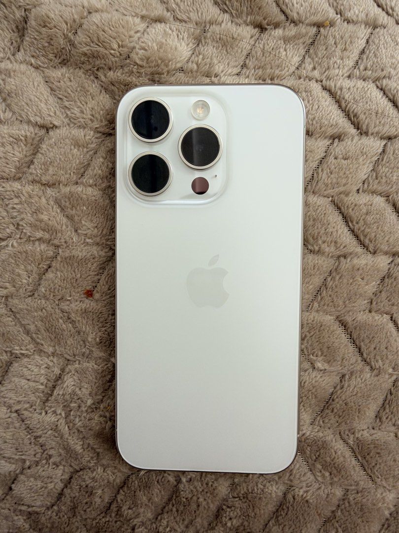 Iphone 15 pro 256 gb White Titanium (Category: iPhone 15 Series) located in Pasay City. Submitted by vidathediva (Listing ID 1468769155, Image 1). Description: For Sale: Used Iphone 15 pro White Titanium 256gb 99% smooth No problem or issue whatsoever No history of repair 78% battery health With original casetify case and complete box Bought locally at powermac Factory unlocked 30,870 For Meet Up Sm Moa Sm Sucat.