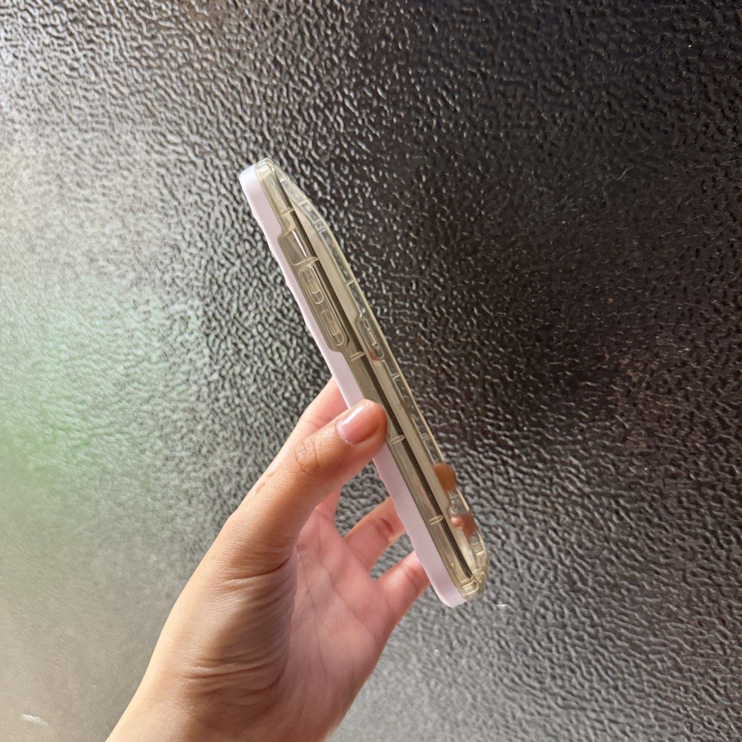 iphone 15 soft pink phone case (Category: Cases & Sleeves) located in Manila. Submitted by coffeegilly (Listing ID 1468752379, Image 2). Description: this pastel pink case features a unique 3D ripple design and a sweet little self-love quote 🌷.