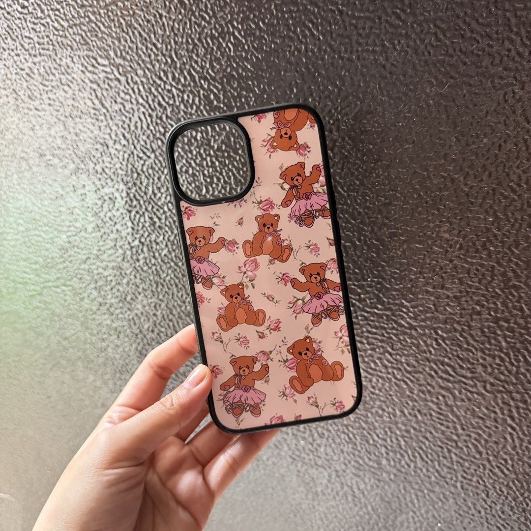 iphone 15 teddy bear dreams phone case (Category: Cases & Sleeves) located in Manila. Submitted by coffeegilly (Listing ID 1468751413, Image 1). Description: for the girlies who love all things cute and coquette! adorable teddy bears in pink tutus paired with a delicate floral print 🧸.