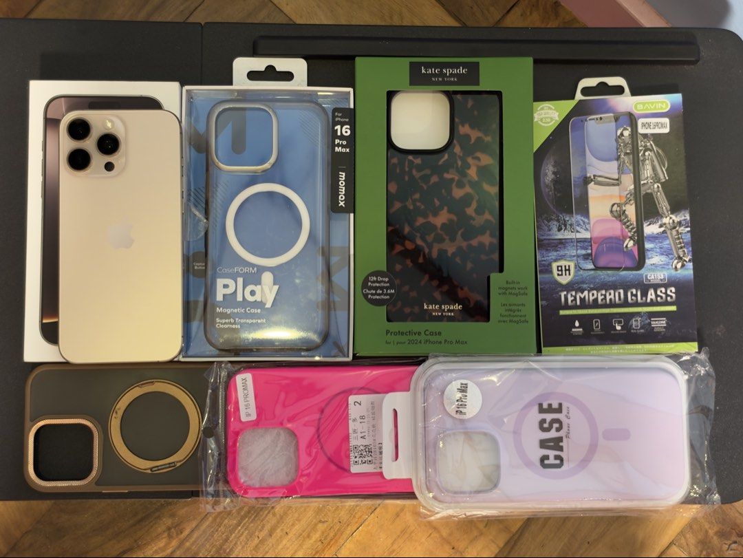 IPHONE 16 PRO MAX 256GB (Category: Cases & Sleeves) located in Baguio. Submitted by madsok.shop (Listing ID 1468716874, Image 3). Description: IPHONE 16 PRO MAX 256GB DESSERT TITANIUM - 91% health, 633cc - no internal issues, openline - physical sim + e-sim - 99% externally flawless - comes with orignal box and used wire - includes all the accesories in the pic - Loc: Baguio City - Selling for 50,000php (firm).