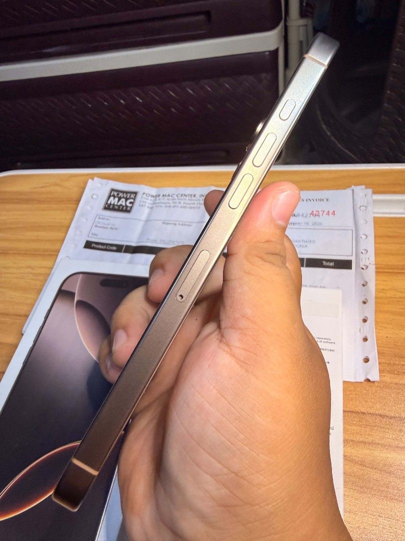iPhone 16 Pro Max 256Gb (Category: iPhone 16 Series) located in Caloocan City. Submitted by shope18345 (Listing ID 1468778793, Image 3). Description: For sale only iPhone 16 Pro Max | Desert titanium •Local purchased NTC •Openline both physical & esim •90% Battery health original •No repair history check all you •NO ISSUES, SOBRANG KINIS •Complete original package with free case. •WITH ORIGINAL RECEIPT 📍South caloocan area FIX PRICE.