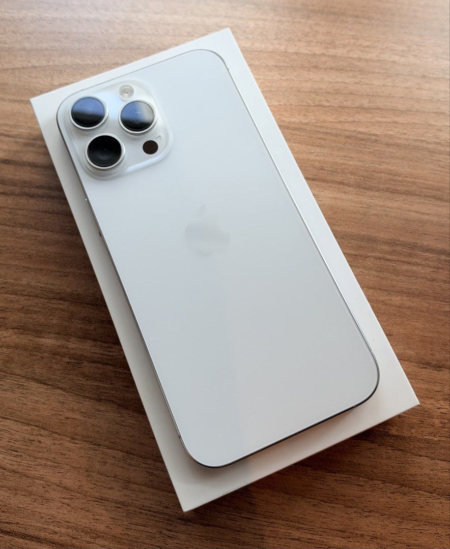 iPhone 16 Pro Max 256GB White Titanium (Category: iPhone 16 Series) located in Taguig. Submitted by chmsells (Listing ID 1468724407, Image 3). Description: !!!FOR SALE ONLY (No swap)!!! Model: iPhone 16 Pro Max Price: Php 49,500 Capacity: 256GB Color: White Titanium Condition: Very good working condition, no issues, factory unlocked/no SIM restrictions, never been repaired, complete original accessories, 94% battery health, 99% smooth, no more wa
