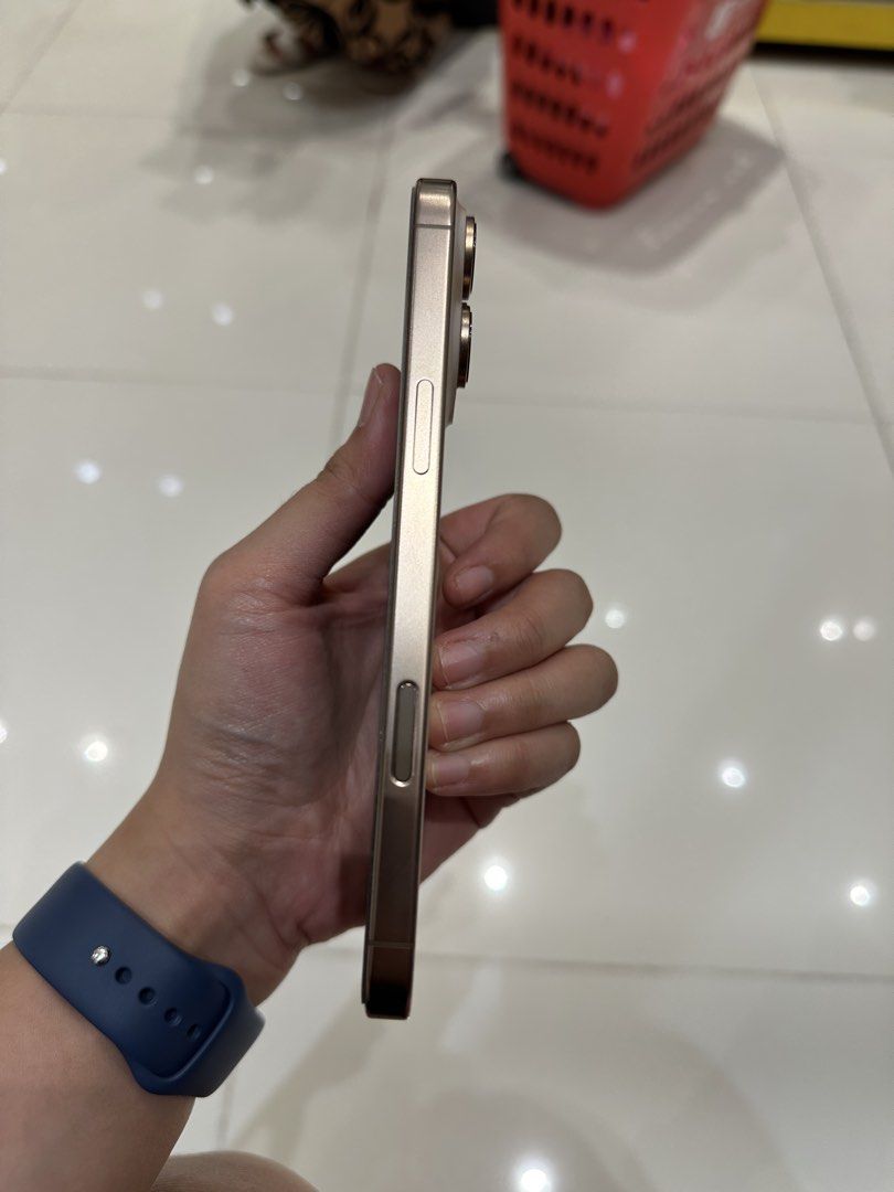 iPhone 16 Pro Max 512 GB 92% BH (Category: iPhone 16 Series) located in Naga. Submitted by superyannahhh (Listing ID 1468867087, Image 3). Description: - Model: iPhone 16 Pro Max - Storage: 512 GB - Color: Desert Titanium - Battery Health: 92% - Condition: Excellent physical condition with clean screen and back panel - Features: Pro camera system, premium titanium build, all buttons and ports fully functional LOCATION: Naga City, Camarines Sur HO