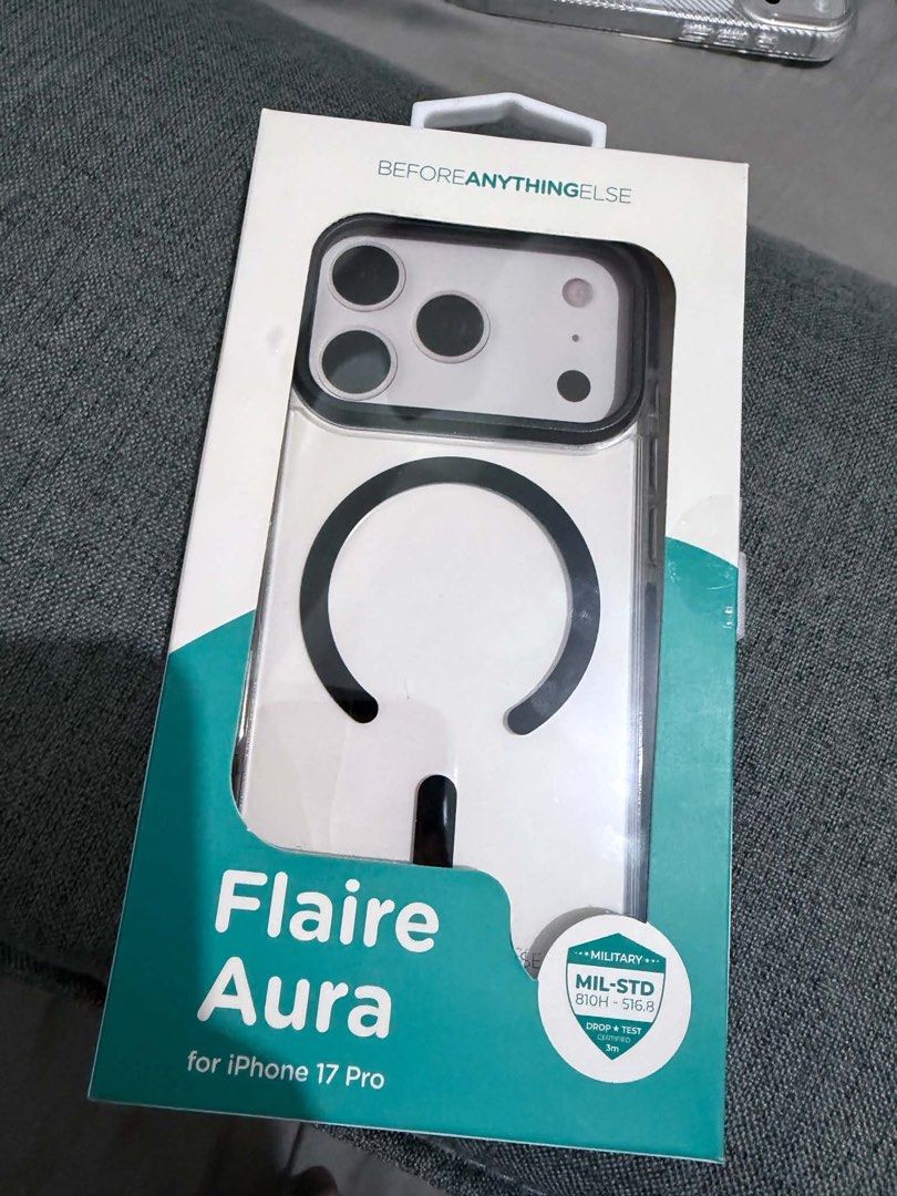 Iphone 17/18 Pro - Before Anything Else - Clear (Category: Cases & Sleeves) located in Makati City. Submitted by joelwilliamv (Listing ID 1468875690, Image 1). Description: - Brand: Before Anything Else - Model: Flaire Aura (Clear/Black) for iPhone 17 Pro - Military-Grade Protection: Certified SGS 3M Drop-Proof with reinforced TPE bumper strips - MagSafe Compatible: Built with strong N52 magnets for secure attachment - Material: Premium 3-in-1 mu
