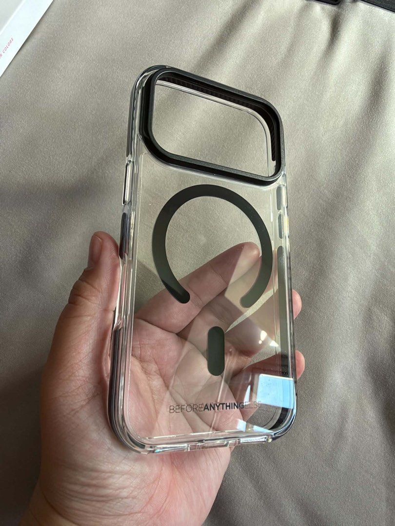 Iphone 17/18 Pro - Before Anything Else - Clear (Category: Cases & Sleeves) located in Makati City. Submitted by joelwilliamv (Listing ID 1468875690, Image 3). Description: - Brand: Before Anything Else - Model: Flaire Aura (Clear/Black) for iPhone 17 Pro - Military-Grade Protection: Certified SGS 3M Drop-Proof with reinforced TPE bumper strips - MagSafe Compatible: Built with strong N52 magnets for secure attachment - Material: Premium 3-in-1 mu