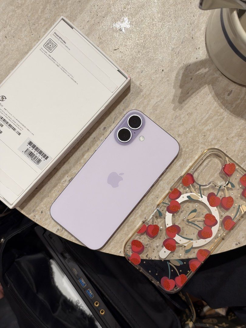 Iphone 17 256gb Lavander FU NTC (Category: iPhone 17 Series) located in Caloocan City. Submitted by aetong15 (Listing ID 1468887580, Image 3). Description: For sale or swap Iphone 17 256gb Lavander Factory Unlocked, NTC Approved 100% Battery health, 238 Cycle count Under warranty until 03/18/2027 Complete with box, cord and Katespade case QC/Caloocan or halfway meetup.