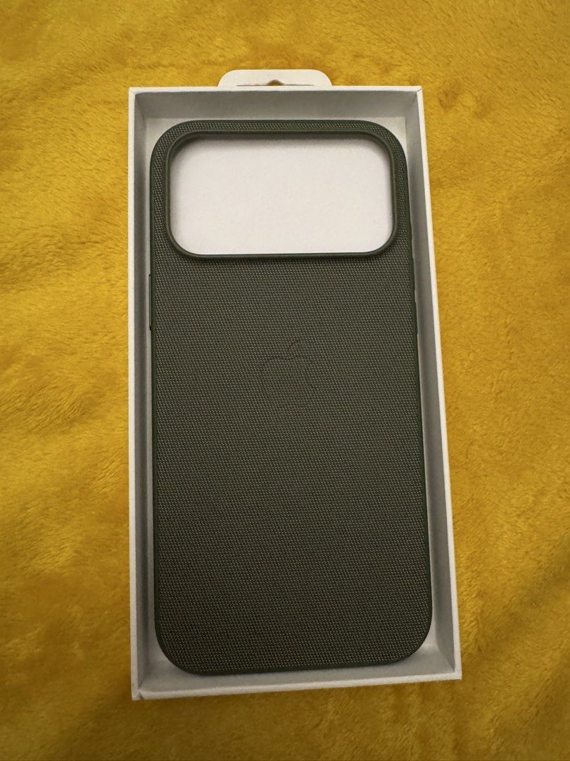 iPhone 17 Pro Max TechWoven Case w/ MagSafe (Sage) (Category: Cases & Sleeves) located in Lipa City. Submitted by anthiellois (Listing ID 1468921109, Image 3). Description: iPhone 17 Pro Max TechWoven Case Color: Sage Original Price: Php 3,990 (bought from Power Mac Center; with receipt for proof) Sale Price: 2500 (negotiable) Condition: Literally New. Not used. Reason for selling: Bought an 18 Pro Max. I bought the 17PMax TWoven Case prior recei