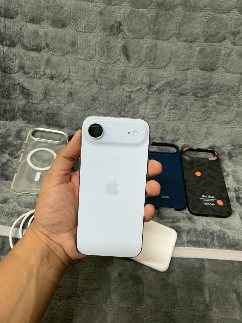 IPHONE AIR BLUE - 256GB (Category: iPhone 17 Series) located in Manila. Submitted by freebird_66bae5 (Listing ID 1468712827, Image 2). Description: For sale Iphone Air 256 GB - Blue 99 BH , CC 177 Limited Warranty: June 26, 2027 Accessories worth 10k Complete No issue Original Apple Iphone Air Battery, Beats case and other cases(see pic) RFS: Upgrade Location : Meetup Angeles City .