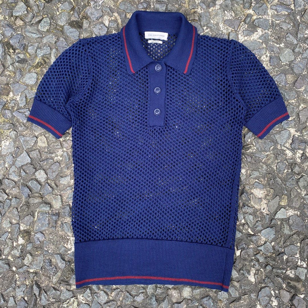 Isabel Marant Etoile Net Like Poloshirt (Category: Others Tops) located in Quezon City. Submitted by rebirthalley (Listing ID 1468775789, Image 1). Description: Width-16 Length-22 Sleeve-8 Shoulder-13 Hem-13.5 Excellent No flaws.