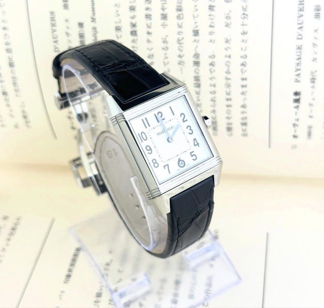 Jaeger-LeCoultre Reverso Unisex (Category: Luxury Watches) located in Manila. Submitted by lugs.to.lugs (Listing ID 1468752575, Image 2). Description: Jaeger LeCoultre Reverso UNISEX with Date - Ref. 234.8.66 - 29mm x 42mm Steel Swivel Case - Automatic with Date, Cal. 754 - See Through Back on the other side of the swivel - JLC Representation Box and Guarantee Certificate - Original Used Croc Leather Strap (85%) and Original Deployant Buckle - Ca