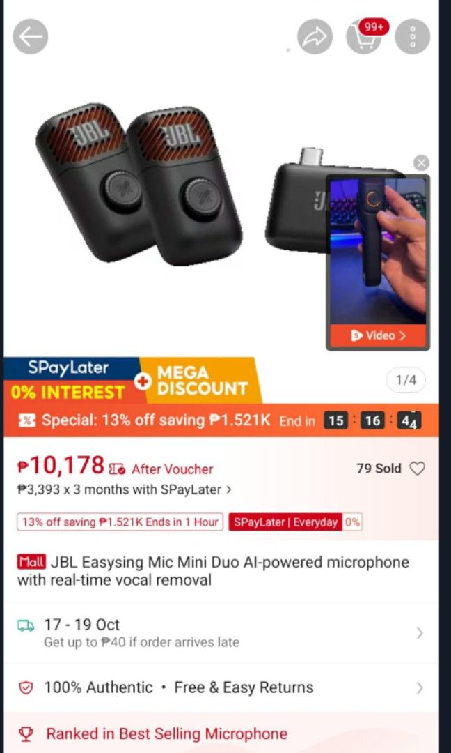 JBL Easy Sing Mic Mini (Category: Microphones) located in Mandaluyong City. Submitted by chisclosett (Listing ID 1468803967, Image 2). Description: Selling this for 7,000 only 💸.
