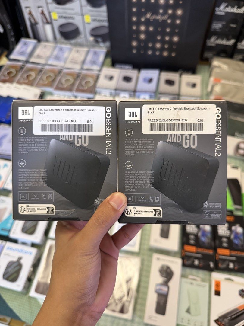 JBL GO Essential 2 Portable Bluetooth Speaker Black (Category: Soundbars, Speakers & Amplifiers) located in Quezon City. Submitted by law.1789 (Listing ID 1468915720, Image 2). Description: SRP - 2579 Sale Price - 1149 - Brand: JBL Go Essential 2 - Color: Black - Condition: Brand new, factory-sealed in original retail box - Durability: IP67 waterproof and dustproof design, perfect for outdoors - Battery Life: Up to 5 hours of continuous playtime 