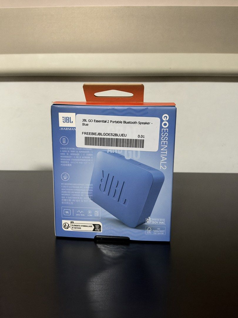JBL GO Essential 2 Portable Bluetooth Speaker Blue (Category: Soundbars, Speakers & Amplifiers) located in Quezon City. Submitted by jensineg (Listing ID 1468925839, Image 2). Description: - Brand new and original sealed retail box - Color: Blue - Up to 5 hours of playtime on a single charge - IP67 waterproof and dustproof design - Compact and portable, perfect for travel - Delivers amazing sound quality for its size.