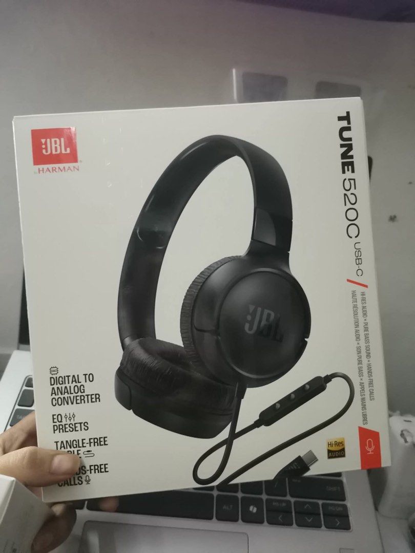 JBL Tune 520C USB-C Wired Headphones (Category: Headphones & Headsets) located in Mandaluyong City. Submitted by mrs.c_04 (Listing ID 1468929202, Image 1). Description: - Brand new & unopened packaging .