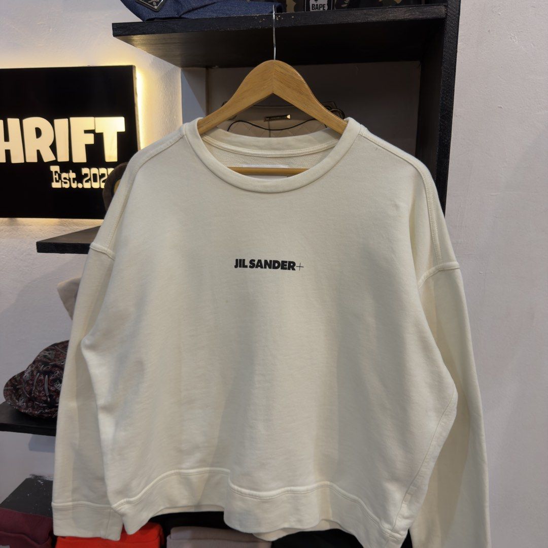 Jill Sander Big Logo Sweatshirt (Category: Coats, Jackets and Outerwear) located in Manila. Submitted by jerichomal82553 (Listing ID 1468912872, Image 2). Description: Jill Sander Big Logo Sweatshirt 27 by 24 Good Condition Complete Tags .