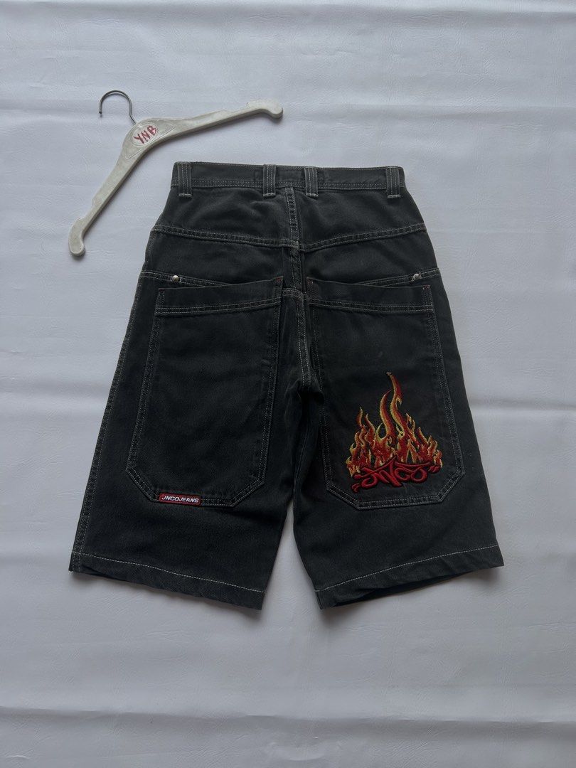 Jnco Flame Jorts (Category: Shorts) located in Tubigon. Submitted by ynbgarments (Listing ID 1468762911, Image 1). Description: No major flaws, washable stains Size 28 fits 30 Length-24.5 Leg opening-10.5.