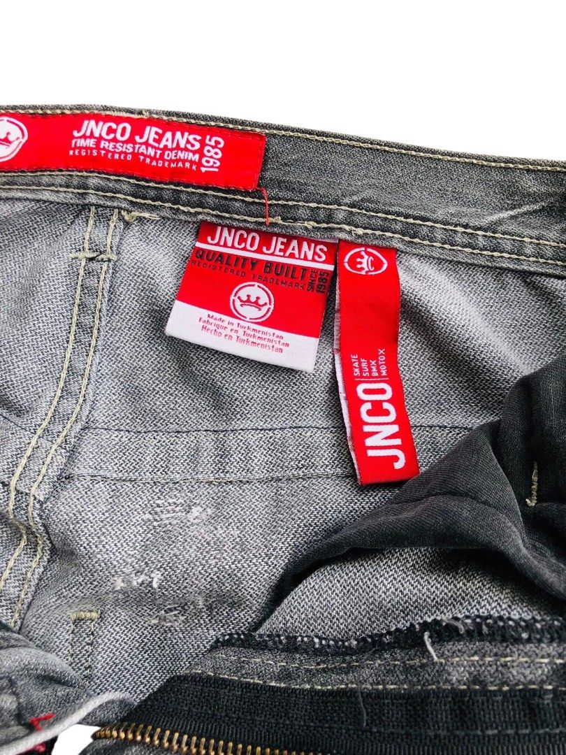 Jnco Jeans (Category: Jeans) located in Angeles City. Submitted by wwdrip (Listing ID 1468734520, Image 3). Description: Jnco Jeans♻️ •Waist : 28 •Length : 37 •Leg Opening : 7 •Color rate : 8.9/10 •Condition : vintage condi •multiple issue (see dets) ₱550.