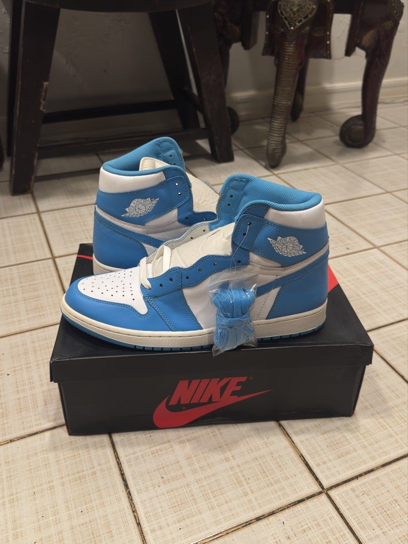 Jordan 1 highs Unc Blue (Category: Casual Shoes) located in Manila. Submitted by paposnkr (Listing ID 1468868525, Image 2). Description: Brandnew I have 30 more Jordan 1 highs just dm if ya want a look and prices.