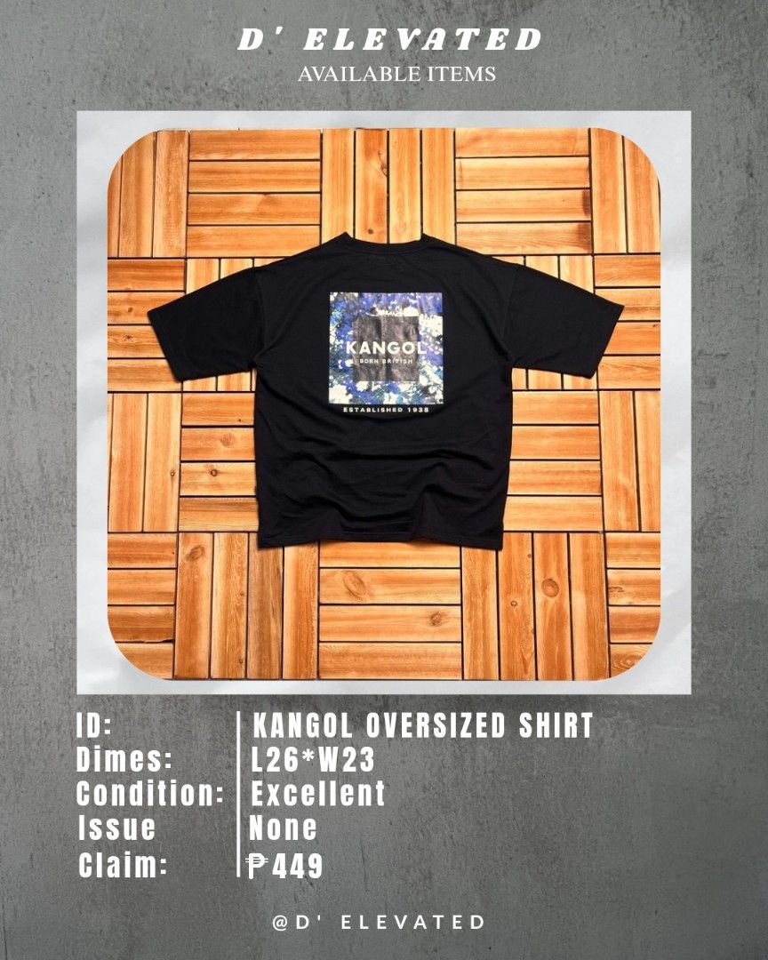 KANGOL OVERSIZED SHIRT (Category: Formal Shirts) located in Floridablanca. Submitted by d_elevated (Listing ID 1468831226, Image 1). Description: .