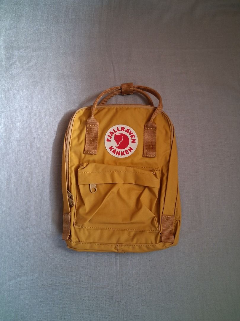 Kanken classic mini backpack (Category: Backpacks) located in Quezon City. Submitted by threeleggeddog (Listing ID 1468828063, Image 1). Description: brand new without tags yellow color.