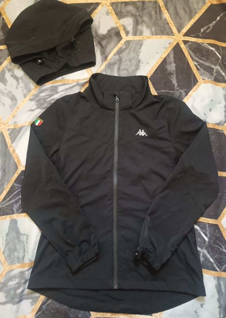 Kappa Windbreaker (Category: Coats, Jackets and Outerwear) located in Bacolod City. Submitted by jazzteeeyyynn (Listing ID 1468928362, Image 2). Description: Kappa Windbreaker ‼️ Detachable Hood✅ Size Small on tag✅ Excellent Condition ✅ Need wash Issue: crack 1 zipper (still working up and down) Width: 18.5 Length Front: 25 Length Back: 27 Location: Bacolod City.