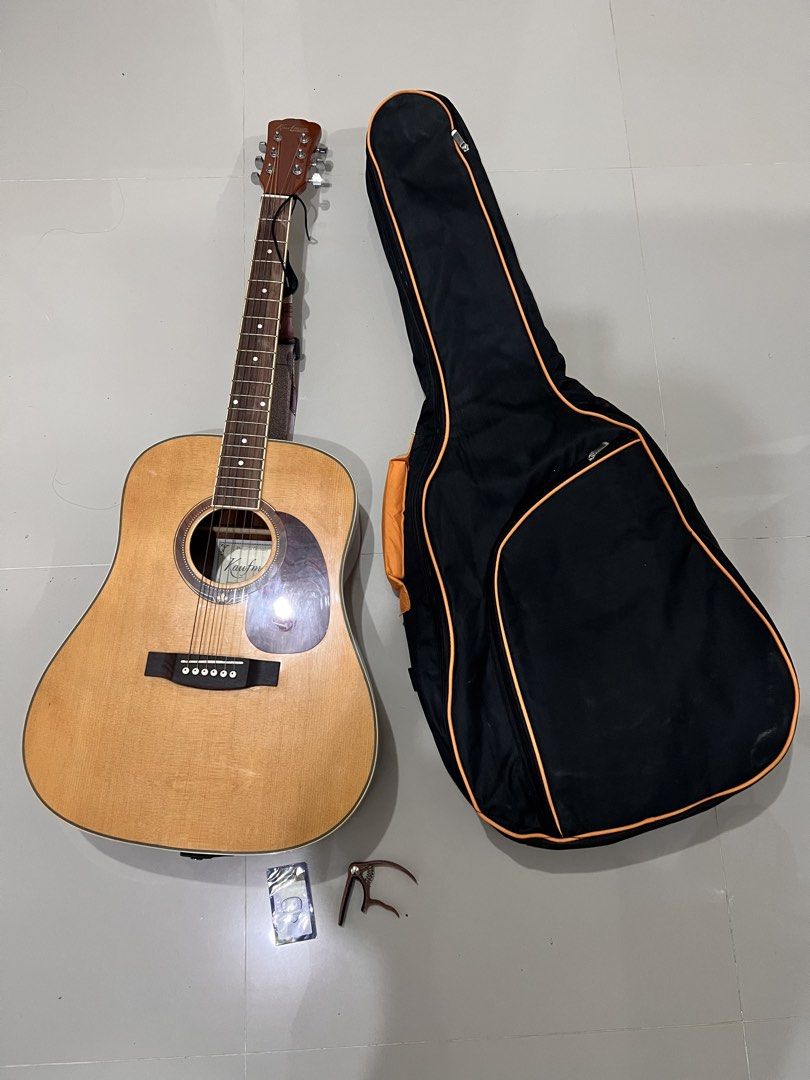 Kaufman Acoustic Guitar – Full Starter Bundle – Great Condition! (Category: Musical Instruments) located in Roxas City. Submitted by plumpop_ (Listing ID 1468815979, Image 3). Description: Kaufman Acoustic Guitar – Full Starter Bundle – Great Condition! Price: ₱5,500 take all! Description: Selling my Kauffman dreadnought acoustic guitar in a complete “take all” bundle. This is an excellent setup for a beginner or anyone looking for a solid second