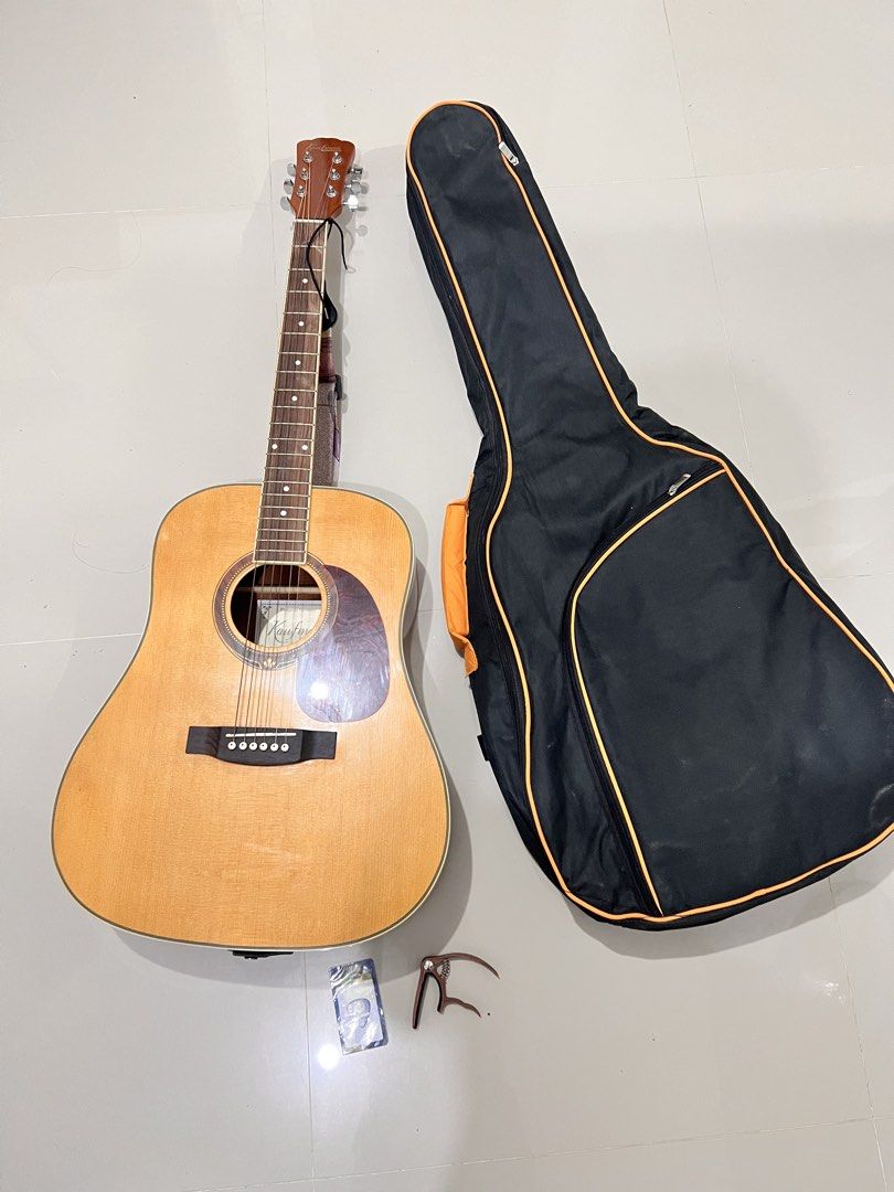 Kaufman Acoustic Guitar – Full Starter Bundle – Great Condition! (Category: Musical Instruments) located in Roxas City. Submitted by plumpop_ (Listing ID 1468815979, Image 2). Description: Kaufman Acoustic Guitar – Full Starter Bundle – Great Condition! Price: ₱5,500 take all! Description: Selling my Kauffman dreadnought acoustic guitar in a complete “take all” bundle. This is an excellent setup for a beginner or anyone looking for a solid second