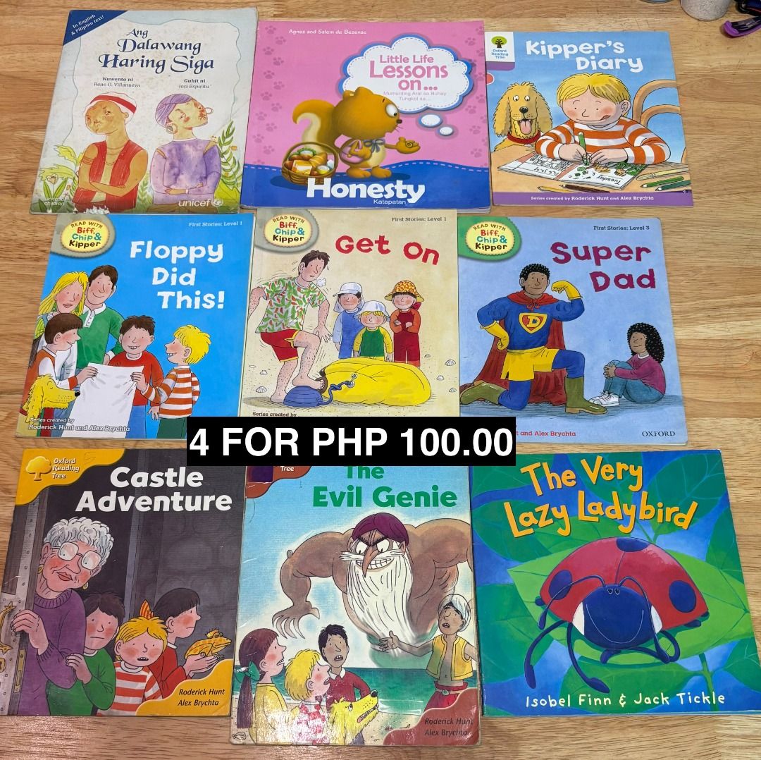 Kids' Books (4 pcs) (Category: Children's Books) located in Marikina City. Submitted by thrifty_trinkets_by_anais (Listing ID 1468829374, Image 1). Description: 🌸 Selling own preloved/brand new items for less - EVERYTHING is negotiable as long as REASONABLE in price 🤗 📕 4 for Php 100 📕 new and euc books 🙏🏻 Please also check my account for more marked down items 🫶 📍Marikina near S&R/Uniqlo 💳 Maribank/Maya 🏍️ Grab/Lalamove/J&T (by schedul