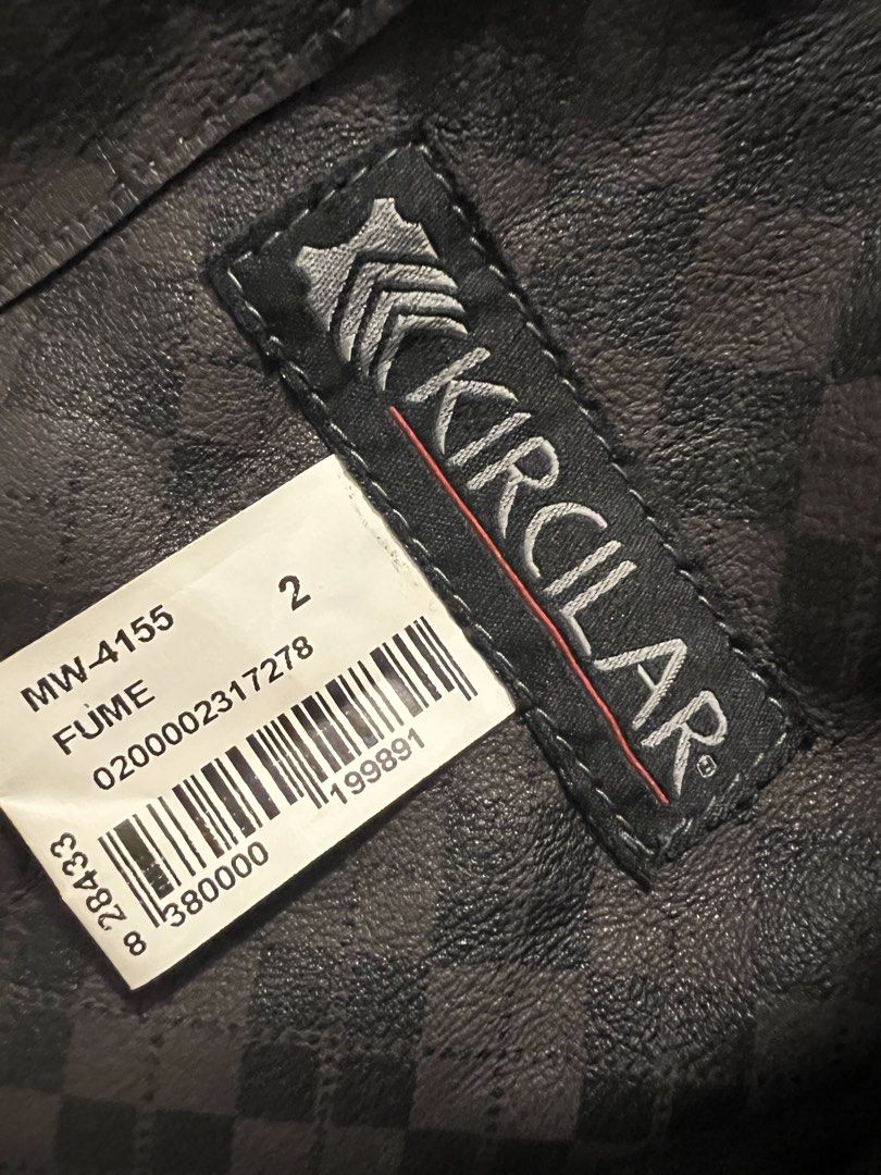 Kircilar Fume Suede Blazer Size 2 (Category: Coats, Jackets and Outerwear) located in Manila. Submitted by noblecrystal_ff870c (Listing ID 1468746184, Image 2). Description: - Brand: Kircilar - Style: Suede blazer (Model MW-4155) - Color: Fume - Size: 2 - Closure: Two-button front closure - Cuffs: Three buttons on each sleeve - Pockets: Two front patch pockets - Lining: Checkered pattern throughout the interior - Finish: Smooth leather finish ins