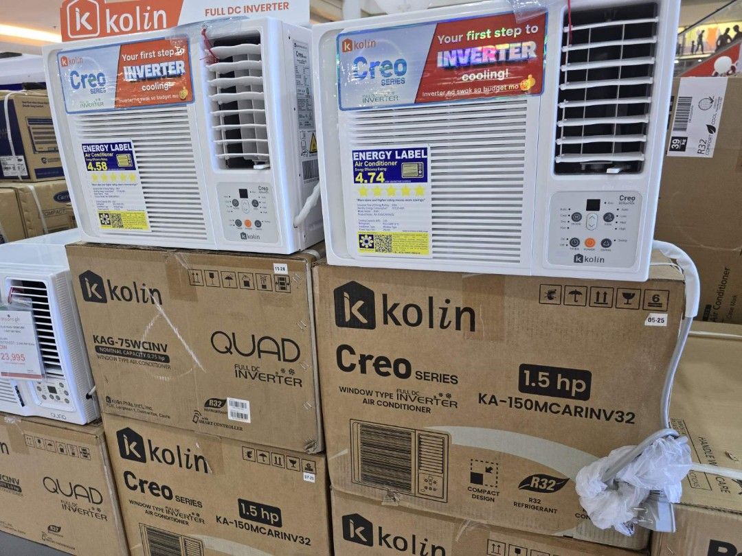 KOLIN WINDOW TYPE CREO SERIES INVERTER (Category: Air Conditioning and Heating) located in Quezon City. Submitted by enonjude19606 (Listing ID 1468880348, Image 2). Description: ☆Note: for Cash Payment Only ☆For Sale! We Have Physical Stores. ☆Note: Cash ONLY! Or COD (charges may applied) KOLIN WINDOW TYPE CREO SERIES INVERTER 👉. 75hp ka 75mcarinv32 cash 18,200 👉 1hp ka 100mcarinv32 cash 20,300 👉 1.5hp ka 150mcarinv32 cash 22,690 👉 2hp ka 200