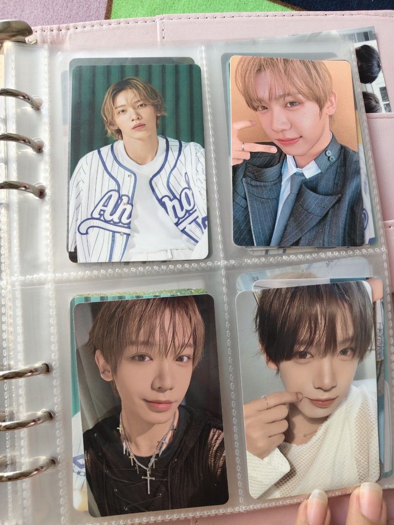Kpop Photocards Binder Collection Baseball Jersey Concept (Category: K-Wave Merchandise) located in Manila. Submitted by lizzys00 (Listing ID 1468922938, Image 3). Description: - Collection of K-pop idol photocards stored in a clear binder page - Features multiple members in blue/white baseball jerseys, grey jackets, and knitwear - Includes a mix of selcas, solo portraits, and group shots - Clean surfaces and kept safely in sleeves - Condition: M