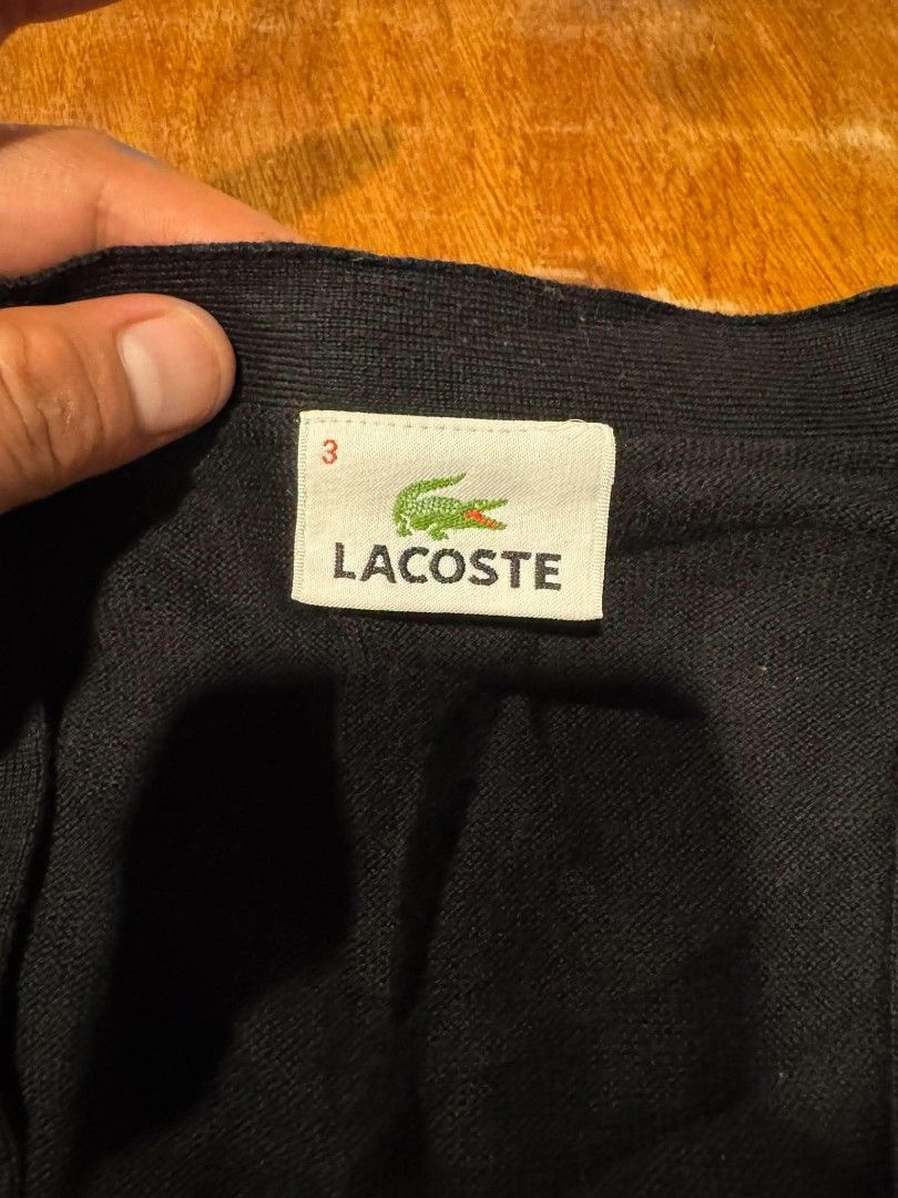 Lacoste black cardigan (Category: Coats, Jackets and Outerwear) located in Polomolok. Submitted by warmfire.3185dd (Listing ID 1468902278, Image 2). Description: LACOSTE BLACK CARDIGAN (3) EXCELLENT TO NEW CONDITION NO ISSUE COLORATE:9.8/10 WIDTH' 20 LENGTH'26 DM/PM 📩📩 FOR SURE TAKERS🖤 LOCATION: MINDANAO POLOMOLOK SOUTH COTABATO 9504.