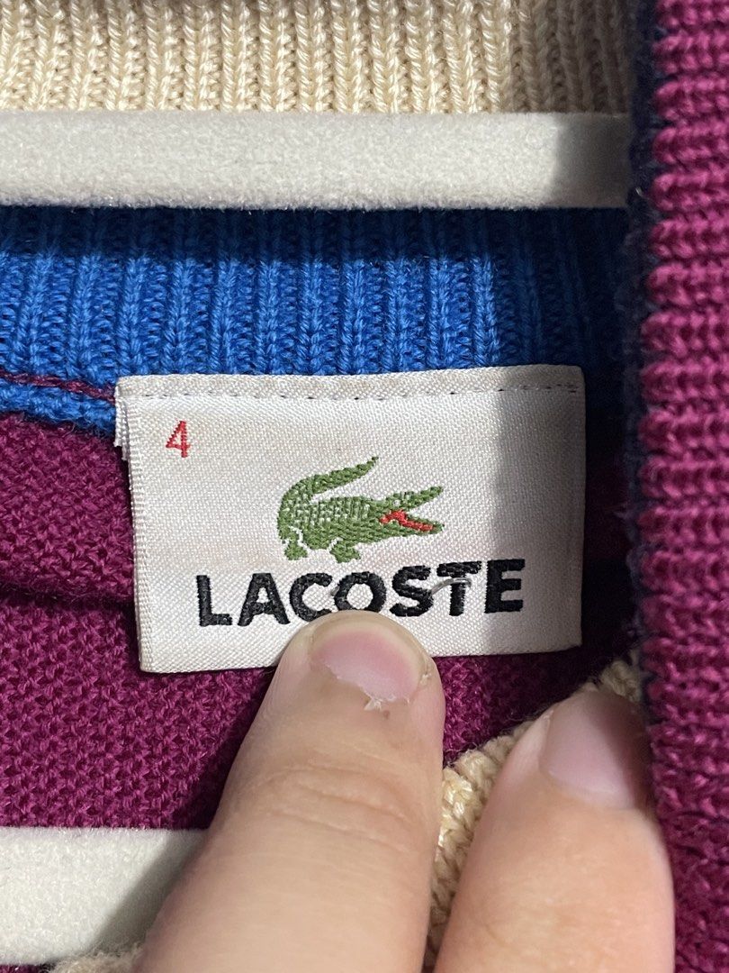 Lacoste Multi Colored Knit Double zip (Category: Luxury Apparel) located in Rizal. Submitted by akoheats (Listing ID 1468854849, Image 3). Description: Excellent Condition ✨ Issue:Minimal Stains Size: 4(s) 17” pit to pit 26” length 📌 Accepts layaway (up to 15 days) ❗️Check item carefully before purchasing ❗️No returns or exchanges after purchase.