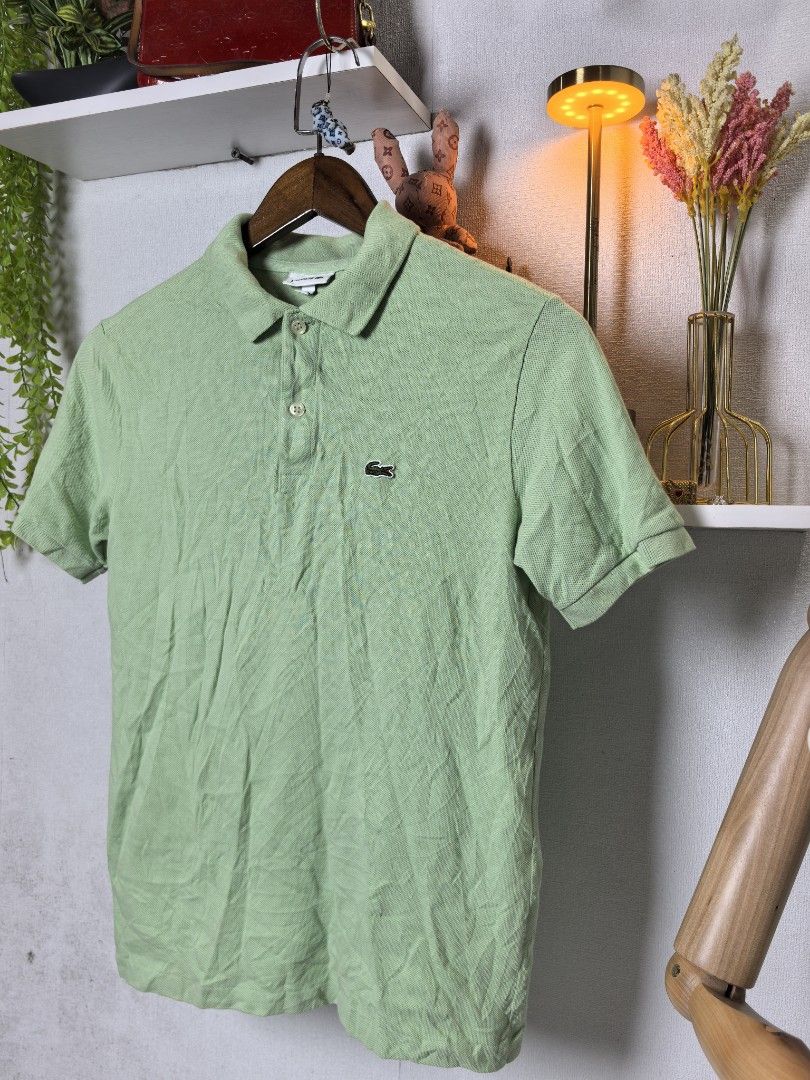 Lacoste polo (Category: Luxury Apparel) located in Baguio. Submitted by ashzachary (Listing ID 1468864780, Image 2). Description: Lacoste polo shirt Condition :Excellent condition Color rate 10/10 Size :15 yours old below pwdi sa xxs Inches:W17. 5/L23 No issues No flaws Super ganda sa personal Pm. More details Good quality Plsss 📌No Bogus 📌No return MOP What you see is what you get PALAWAN, CEBUNA GCASH AND BDO Reminder😊 We're selling thrifted