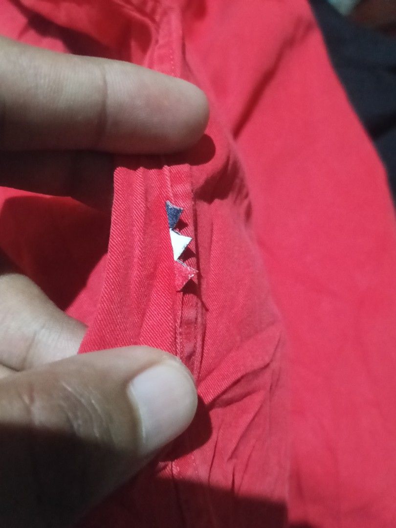 Lacoste Red Long Sleeve Button-Up Shirt (Category: Tshirts & Polo Shirts ) located in Lingayen. Submitted by rahzzelula73279 (Listing ID 1468725836, Image 3). Description: - Brand: Lacoste - Style: Long sleeve button-up shirt (Style CH4654) - Color: Bright red with white buttons and classic embroidered crocodile logo - Material: 100% premium cotton - Size: 39 (Equivalent to US 15.5 or Medium) - Condition: Clean, excellent, .