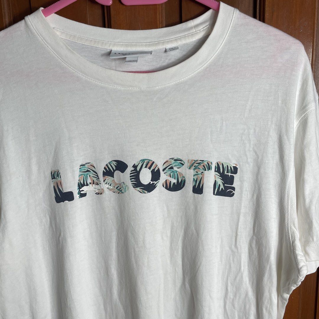 Lacoste spell out floral tee (Category: Activewear) located in Urdaneta. Submitted by northdrops_asian (Listing ID 1468885846, Image 3). Description: Excellent condition .