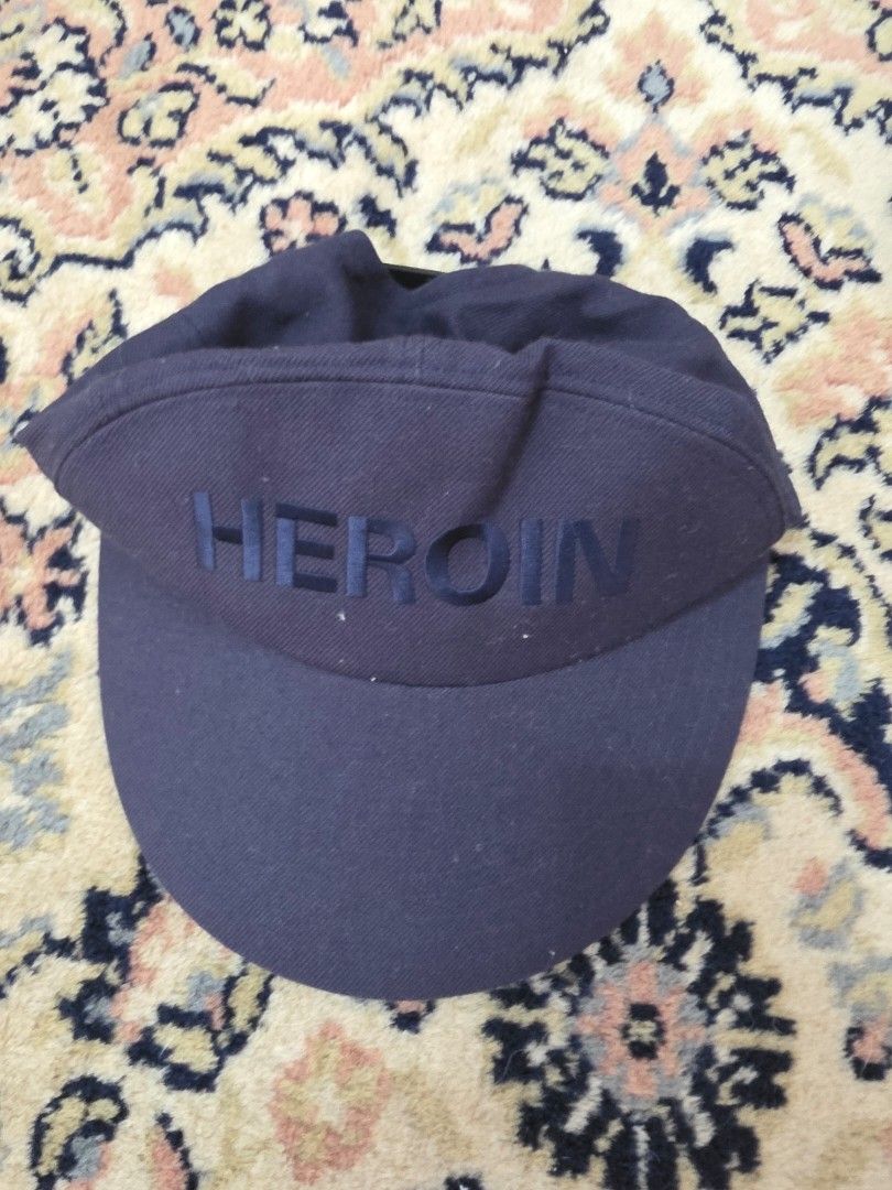 Lad Musician HERON Cap (Category: Caps & Hats) located in Malolos. Submitted by 888collectibles (Listing ID 1468802006, Image 1). Description: - Brand: Lad Musician - Model/Design: HEROIN Cap with tonal embroidered lettering - Color: Dark blue - Condition: Pre-owned, well-maintained - Details: Features official Lad Musician interior tag and structured build - Ideal for: Japanese streetwear, casual daily wear, collectors.